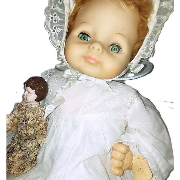 22" 1965 Vintage Vogue "Baby Dear" Baby Doll With Red Hair & Green Sleep Eyes - Picture 5 of 16